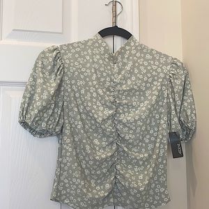 *NEW WITH TAGS* Ardene Mint Printed Ruffle Top